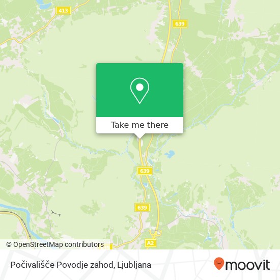 Počivališče Povodje zahod map