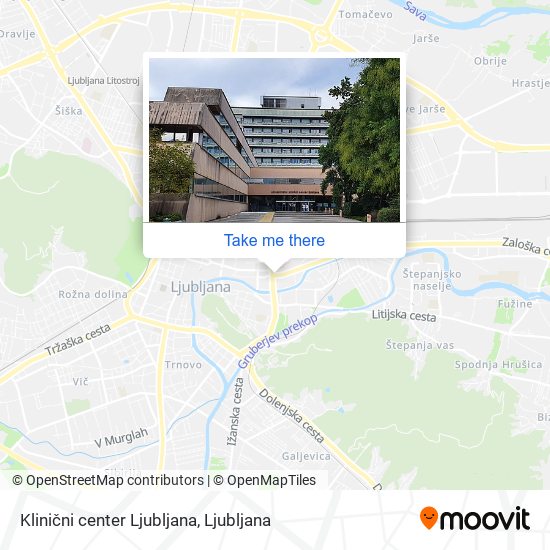 Klinični center Ljubljana map