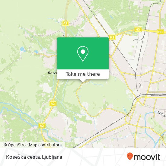 Koseška cesta map