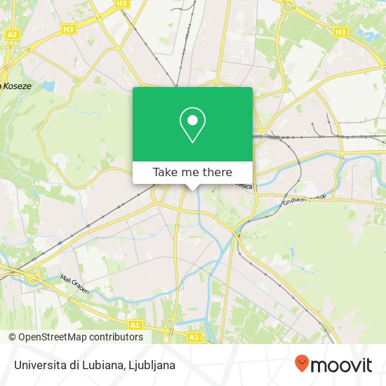 Universita di Lubiana map