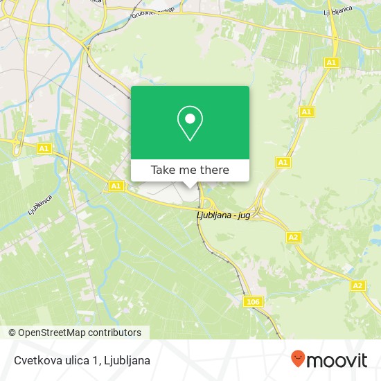 Cvetkova ulica 1 map