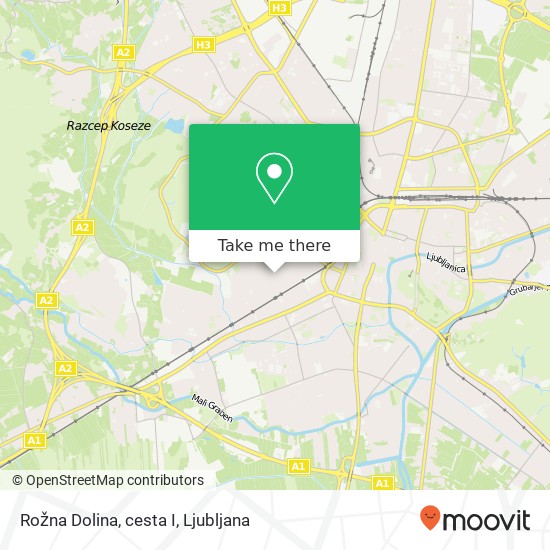 Rožna Dolina, cesta I map