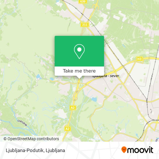 Ljubljana-Podutik map