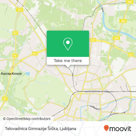 Telovadnica Gimnazije Šiška map