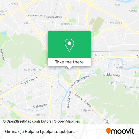 Gimnazija Poljane Ljubljana map