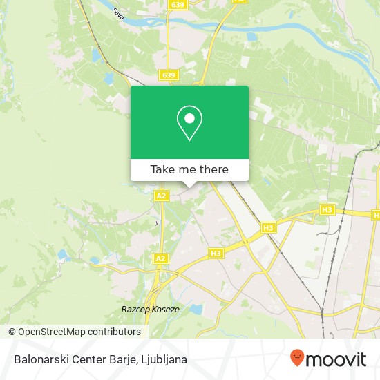 Balonarski Center Barje map