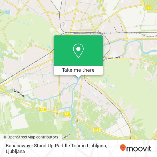 Bananaway - Stand Up Paddle Tour in Ljubljana map