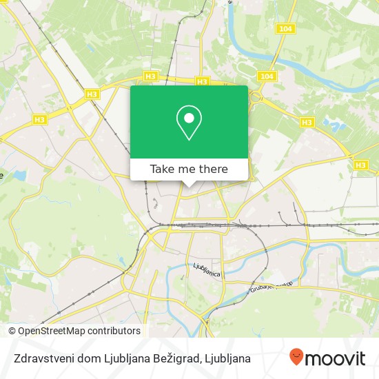 Zdravstveni dom Ljubljana Bežigrad map