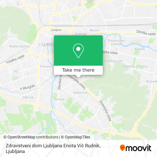 Zdravstveni dom Ljubljana Enota Vič Rudnik map