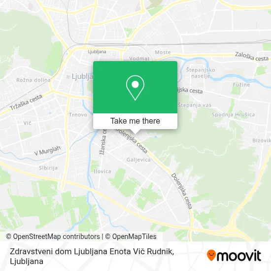 Zdravstveni dom Ljubljana Enota Vič Rudnik map