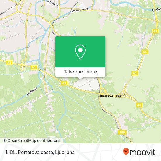 LIDL, Bettetova cesta map