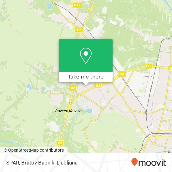 SPAR, Bratov Babnik map
