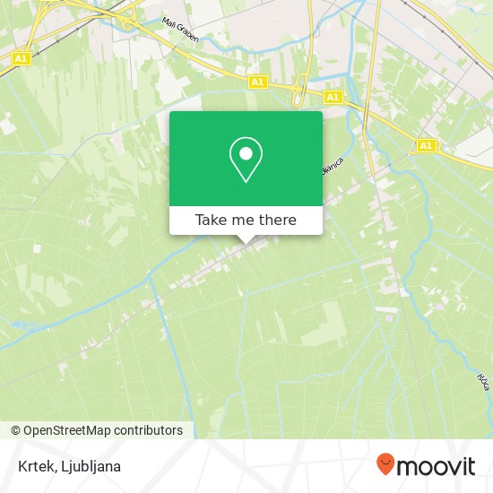 Krtek, Crna vas 1000 Ljubljana map