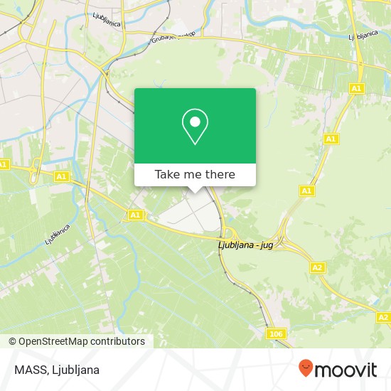 MASS, Jurckova cesta 223 1000 Ljubljana map