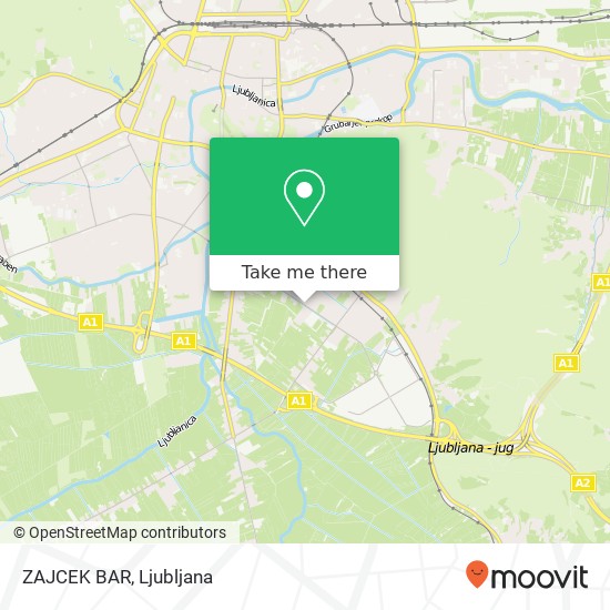 ZAJCEK BAR, Jurckova cesta 1000 Ljubljana map