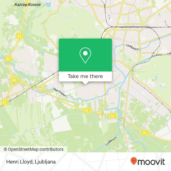 Henri Lloyd, Cesta v Mestni log 55 1000 Ljubljana map