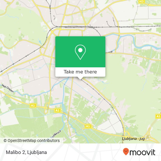 Malibo 2, Ob dolenjski zeleznici 1000 Ljubljana map