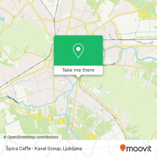 Špica Caffe - Kaval Group, Gruberjevo nabrezje 1000 Ljubljana map