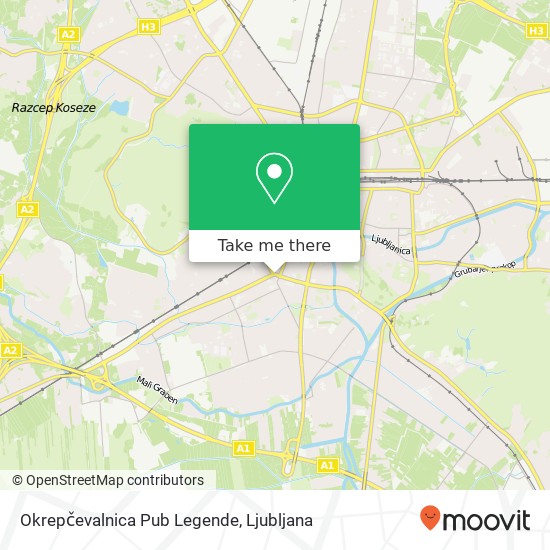 Okrepčevalnica Pub Legende, Askerceva cesta 1000 Ljubljana map