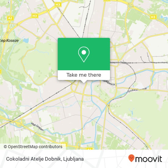 Cokoladni Atelje Dobnik, Ulica Josipine Turnograjske 1000 Ljubljana map