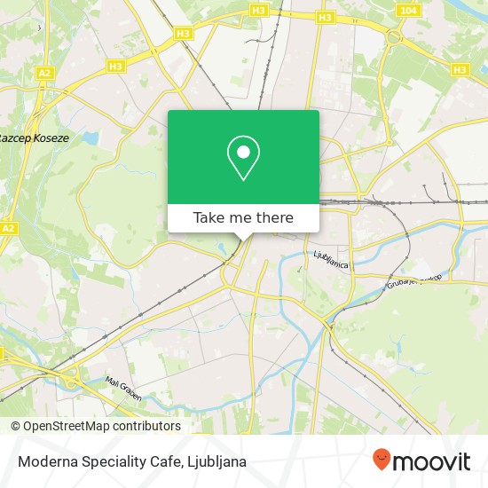 Moderna Speciality Cafe, Cankarjeva cesta 15 1000 Ljubljana map