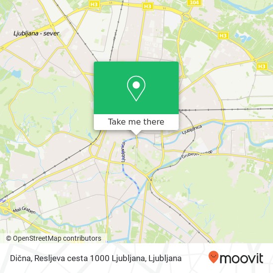 Dična, Resljeva cesta 1000 Ljubljana map