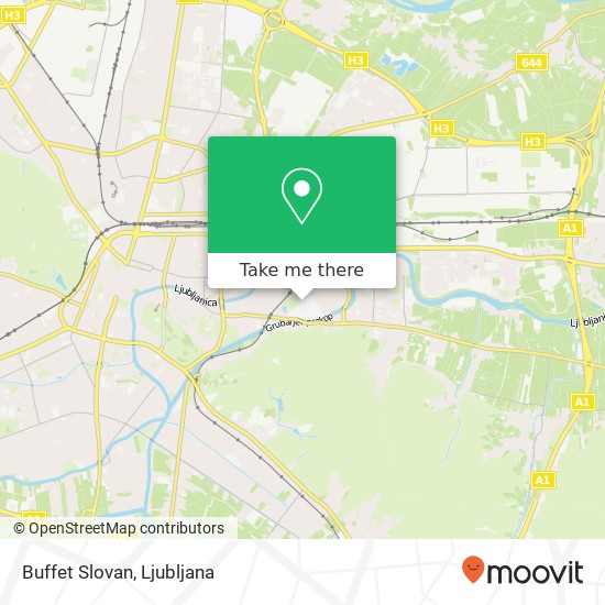 Buffet Slovan, Gortanova ulica 1000 Ljubljana map