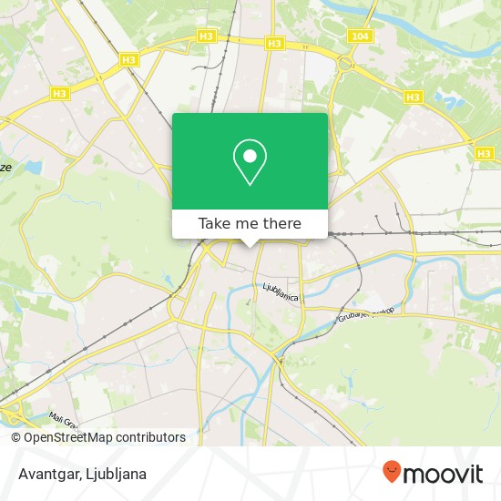 Avantgar, Kolodvorska ulica 1000 Ljubljana map