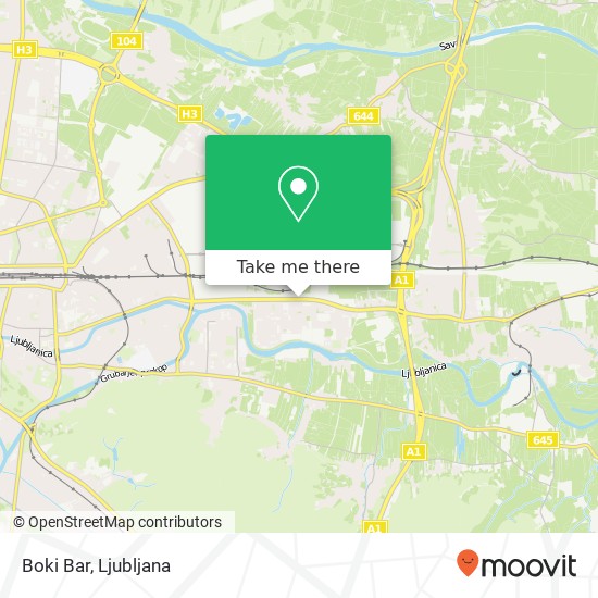 Boki Bar, Zaloska cesta 1000 Ljubljana map