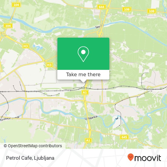 Petrol Cafe, Letaliska cesta 1000 Ljubljana map