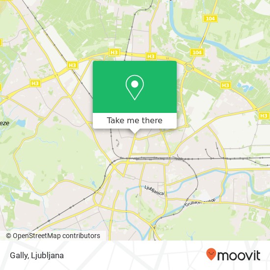Gally, Dunajska cesta 1000 Ljubljana map