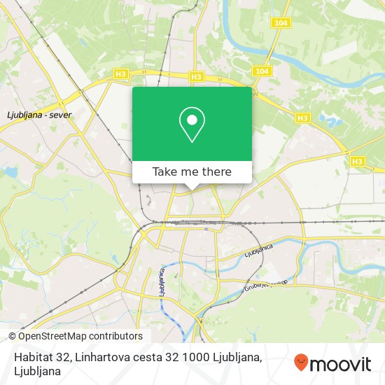 Habitat 32, Linhartova cesta 32 1000 Ljubljana map
