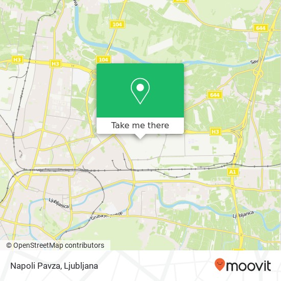 Napoli Pavza, Ameriska ulica 1000 Ljubljana map