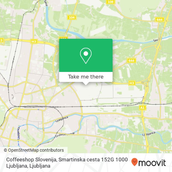 Coffeeshop Slovenija, Smartinska cesta 152G 1000 Ljubljana map