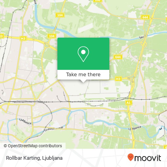 Rollbar Karting, Moskovska ulica 1000 Ljubljana map