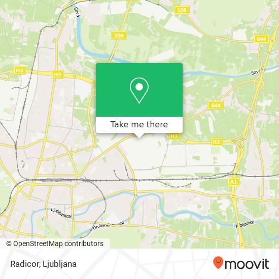Radicor, Smartinska cesta 152 1000 Ljubljana map