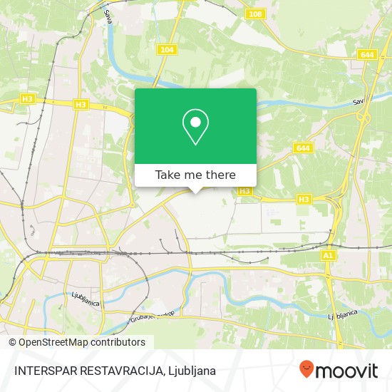 INTERSPAR RESTAVRACIJA, Smartinska cesta 152 1000 Ljubljana map