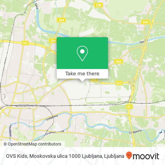 OVS Kids, Moskovska ulica 1000 Ljubljana map