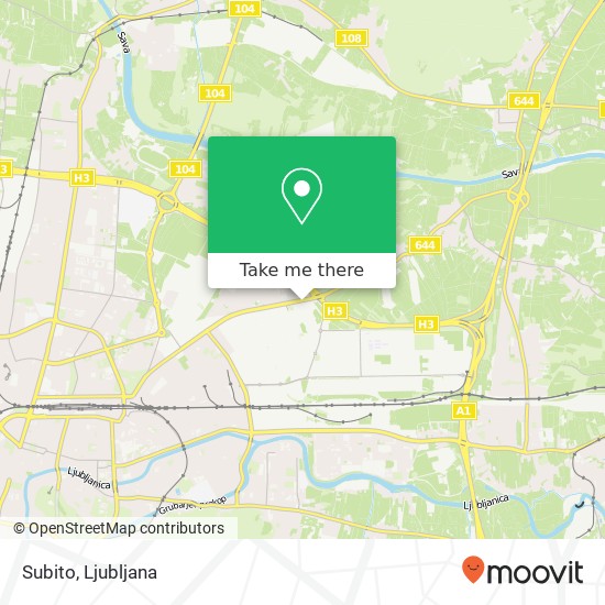 Subito, Smartinska cesta 1000 Ljubljana map