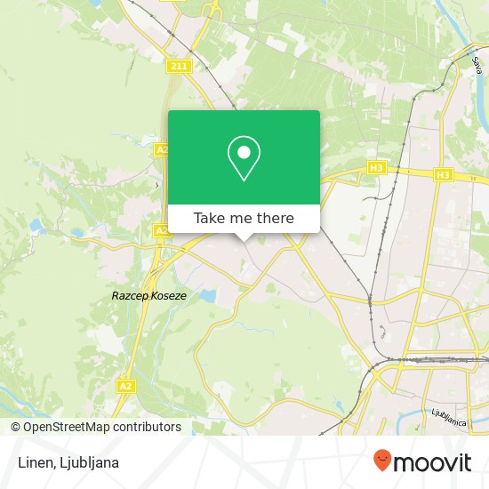 Linen, Vodnikova cesta 187 1000 Ljubljana map