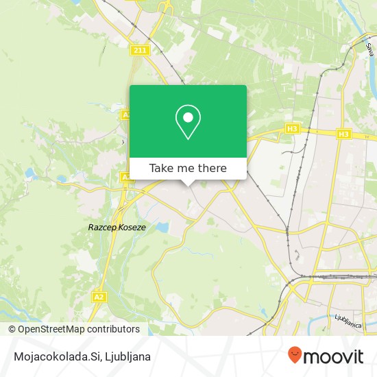 Mojacokolada.Si, Vodnikova cesta 187 1000 Ljubljana map