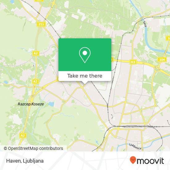 Haven, Litostrojska cesta 1000 Ljubljana map