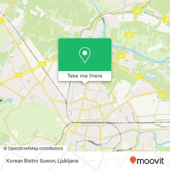 Korean Bistro Suwon, Dunajska cesta 101 1000 Ljubljana map
