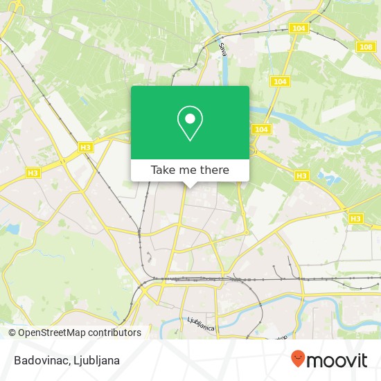 Badovinac, Kardeljeva ploscad 1000 Ljubljana map