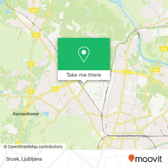 Srcek, Litostrojska cesta 1000 Ljubljana map