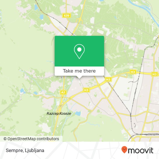 Sempre, Regentova cesta 1000 Ljubljana map