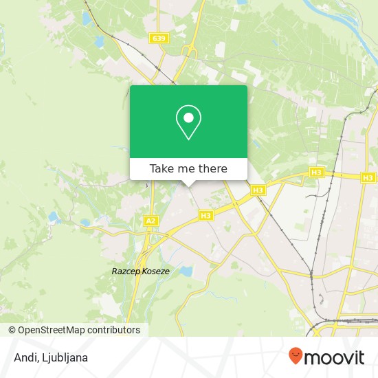 Andi, Regentova cesta 1000 Ljubljana map