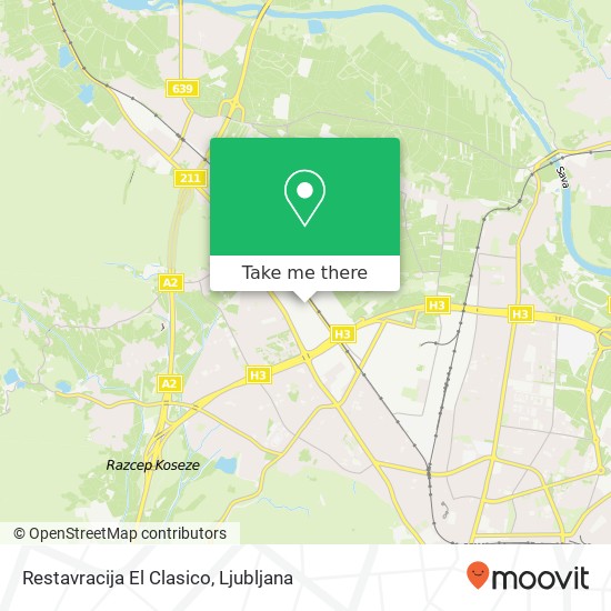 Restavracija El Clasico, Bravnicarjeva ulica 1000 Ljubljana map