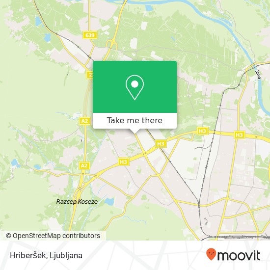 Hriberšek, Celovska cesta 263 1000 Ljubljana map