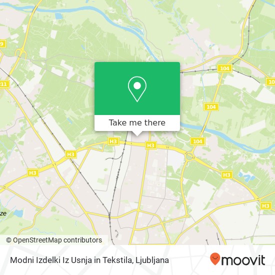 Modni Izdelki Iz Usnja in Tekstila, Gorjanceva ulica 7 1000 Ljubljana map